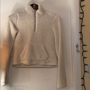 hollister Sherpa half zip sweater